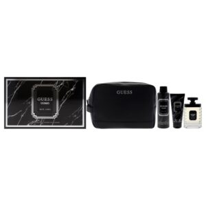 Guess Uomo by Guess for Men – 4 Pc Gift Set 3.4oz EDT Spray, 6oz Deodorizing Body Spray, 3.4oz Shower Gel, Pouch