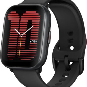 Amazfit Active Smart Watch 42mm, AI Fitness Tracker & Sleep Coach, GPS, Amazon Alexa Built-in, Bluetooth, 14-Day Battery, 120+ Sports Modes, Android & iPhone, Black