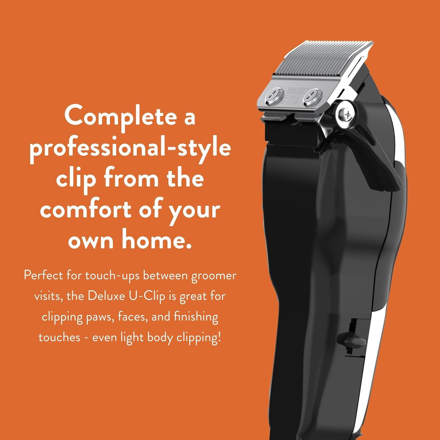 Wahl Pro Animal Deluxe U-Clip - Dog & Cat Trimmer with 3 Cutting Lengths & 7 Attachment Combs - Premium Grooming Tools for Light & Medium Coats - Black & Chrome - Image 5