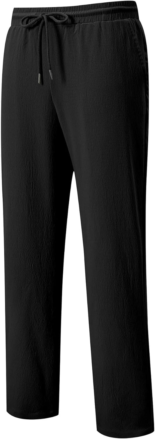 JMIERR Men Texture 2 Piece Outfit Short Sleeve Lightweight Beach Button Down Shirt Casual Pant Sets with Pocket - Image 8