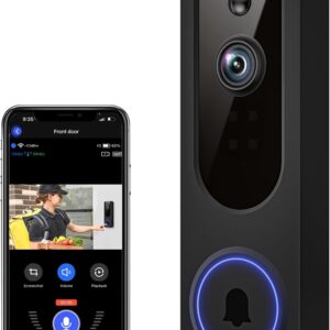 1080p WiFi Video Doorbell Camera Wireless, Battery Powered, AI Human and Motion Detection, 2 Way Talk, Night Vision, Cloud Storage, 2.4G WiFi Only, Indoor/Outdoor Surveillance