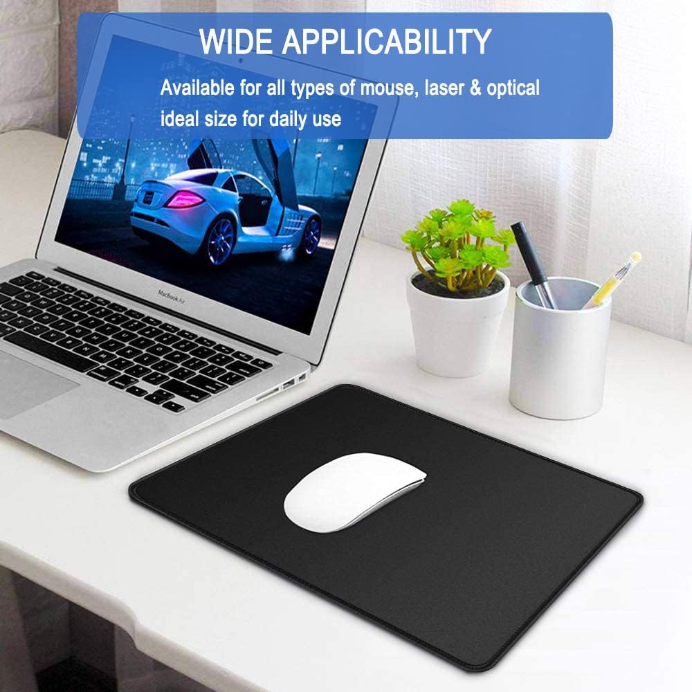 Mouse Pad, Large Gaming Mouse Pad with Double Stitched Edges, 14.9 x 11.7 inches Premium-Textured & Waterproof Mousepad, Nonslip Natural Rubber Base Mouse pad for Laptop,Computer, Office, Black - Image 2