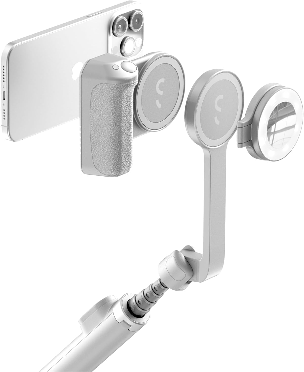 ShiftCam Travel and Creator Kit – MagSafe-Compatible Mobile Creator Bundle for iPhone and Android, Compact Phone Grip, Adjustable LED Light, Extendable Bluetooth Tripod for Vlogging - Image 2