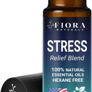 Stress Relief Essential Oil Roll On – Calming Essential Oils Blend for Relaxation & Wellness Rituals – Aromatherapy Roller, Destress Gifts for Women & Men by Fiora Naturals