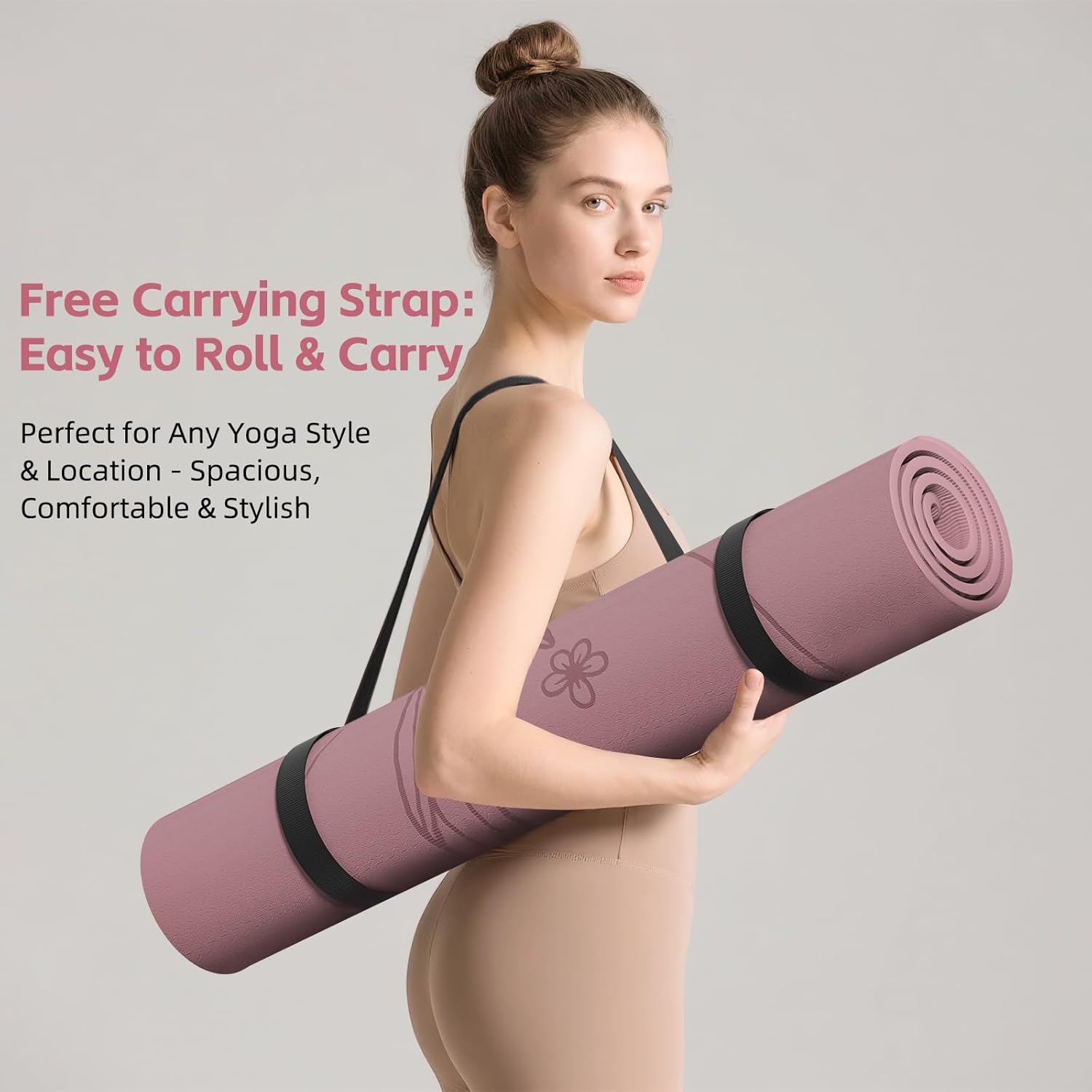Large 76"x40"x0.4" Yoga Mat - Extra Width & Thick Non-Slip Exercise Mat, Versatile for Stretching, Yoga Studio, Gym, Home & Indoor/Outdoor Workouts - Image 6