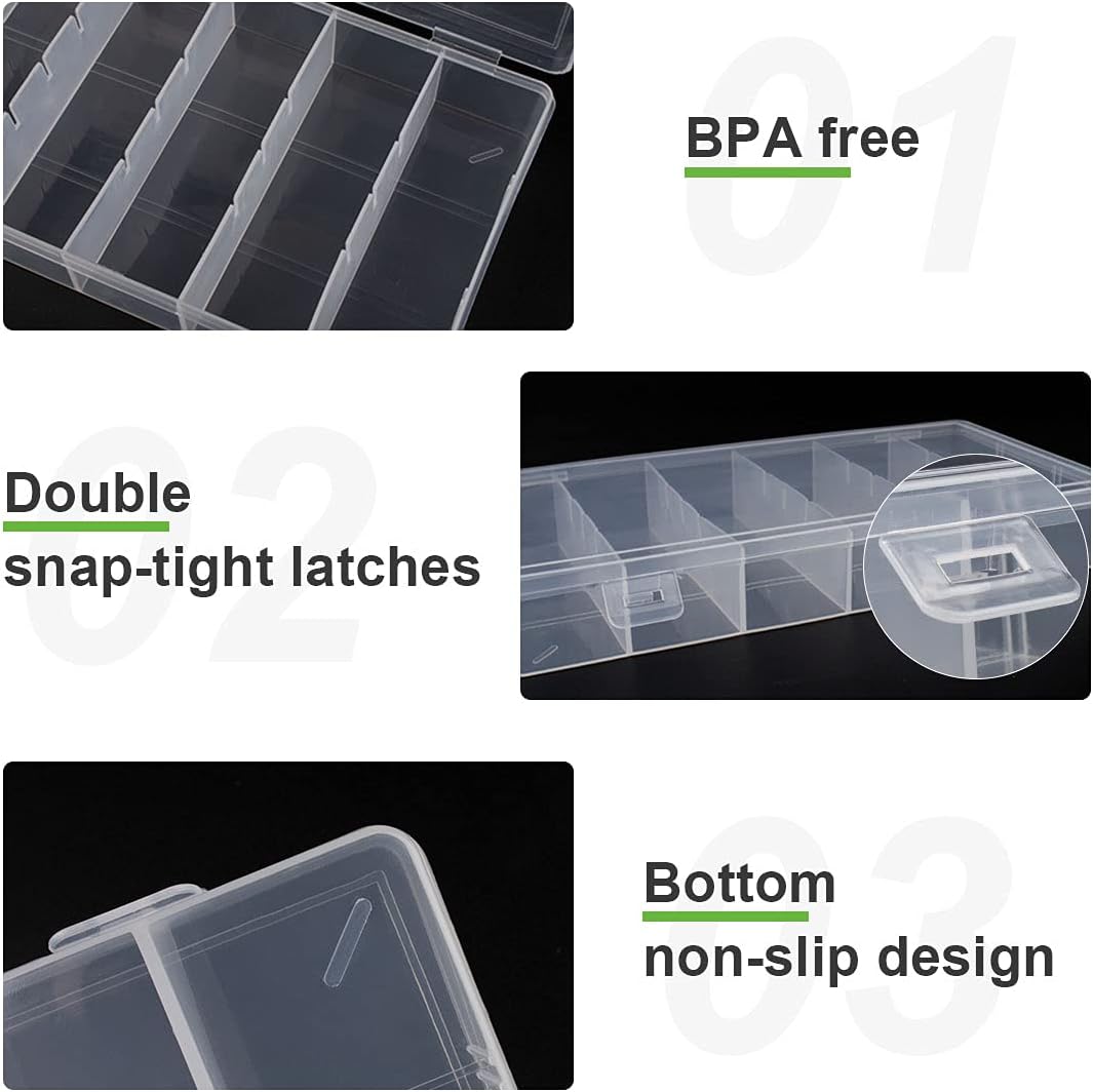 clear visible plastic storage box cosmetic tools storage box makeup tools fishing tackle accessory box organizer jewelry screws hardware accessories organizer box (2Pack) - Image 5