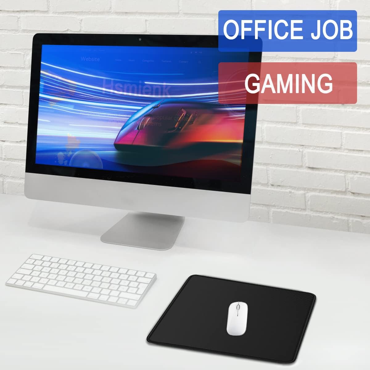 Mouse Pad, Large Gaming Mouse Pad with Double Stitched Edges, 14.9 x 11.7 inches Premium-Textured & Waterproof Mousepad, Nonslip Natural Rubber Base Mouse pad for Laptop,Computer, Office, Black - Image 7