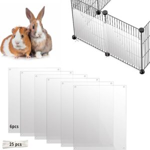 Oncpcare 12 Pack Rabbit Cage Urine Guard 10” x 8.2” Pet Plastic Splash Guard Panels Liner Protection Clear Edge Liner Guinea Pig Side Lining Bird Cage Protector from Cats