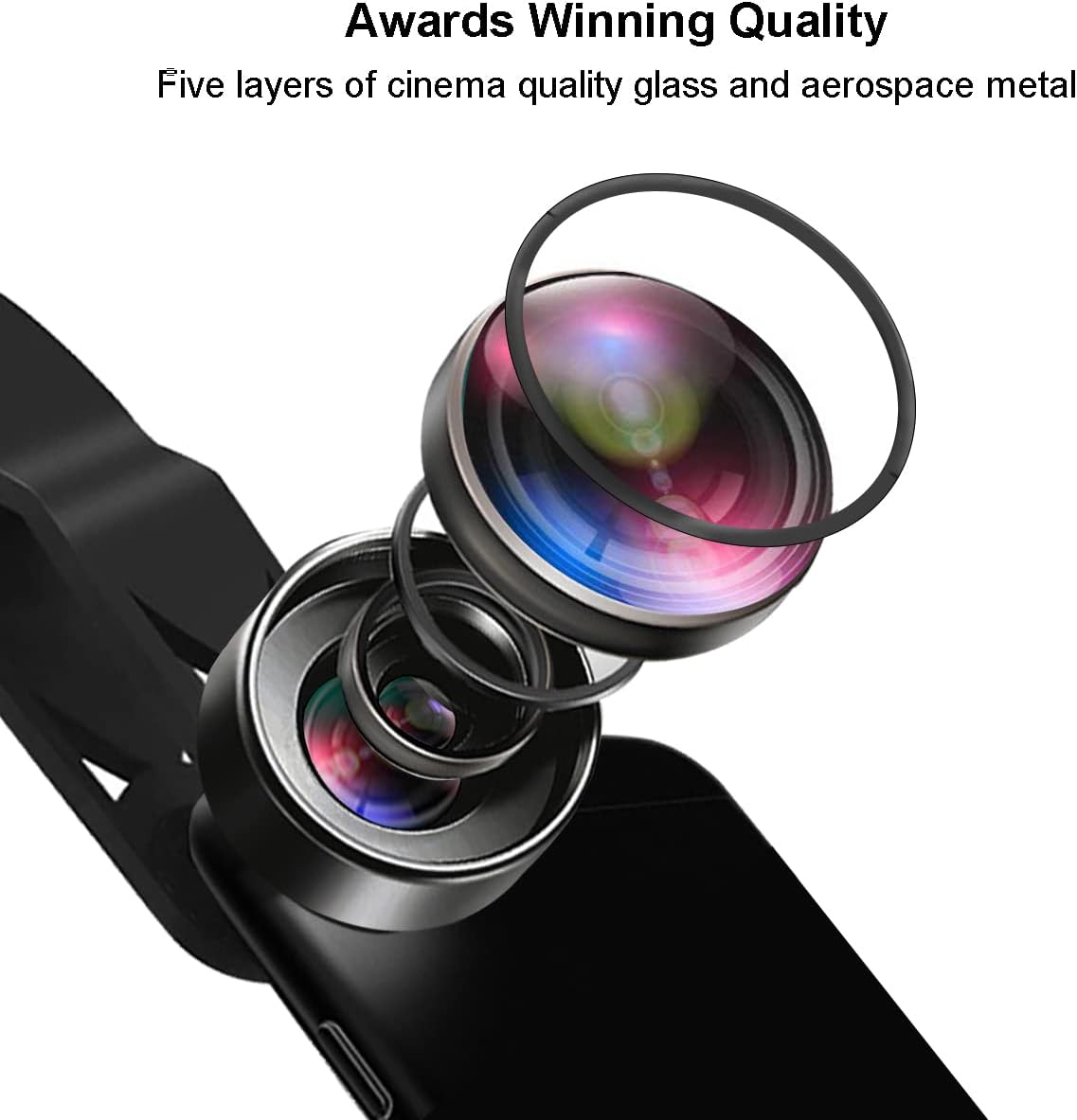 KEYWING Fisheye Lens 198° Fish Eye Phone Camera Lens Kit for iPhone Fish Bowl Camera Lens Attachments for iPhone Samsung Smartphone Black - Image 2