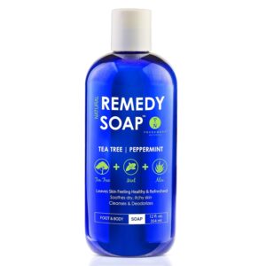 Truremedy Naturals 12 oz Tea Tree Oil Body Wash – Invigorating Tea Tree Soap with Peppermint, Aloe, Eucalyptus, Coconut and Olive Oil – Refreshing Body Wash for Men and Women – Shower Gel Cleanser