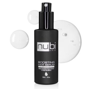Nubi Marula Anti Frizz Serum – Smoothing Serum for Dry Hair Repair and Shine with Vitamin E, Aloe Vera – 2 Fl Oz