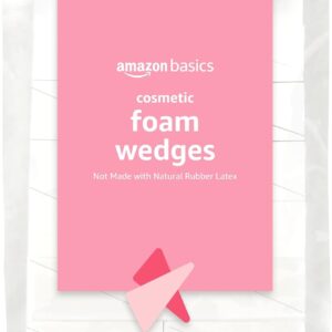 Amazon Basics Cosmetic Foam Wedges for Makeup Application and Blending, 32 Count