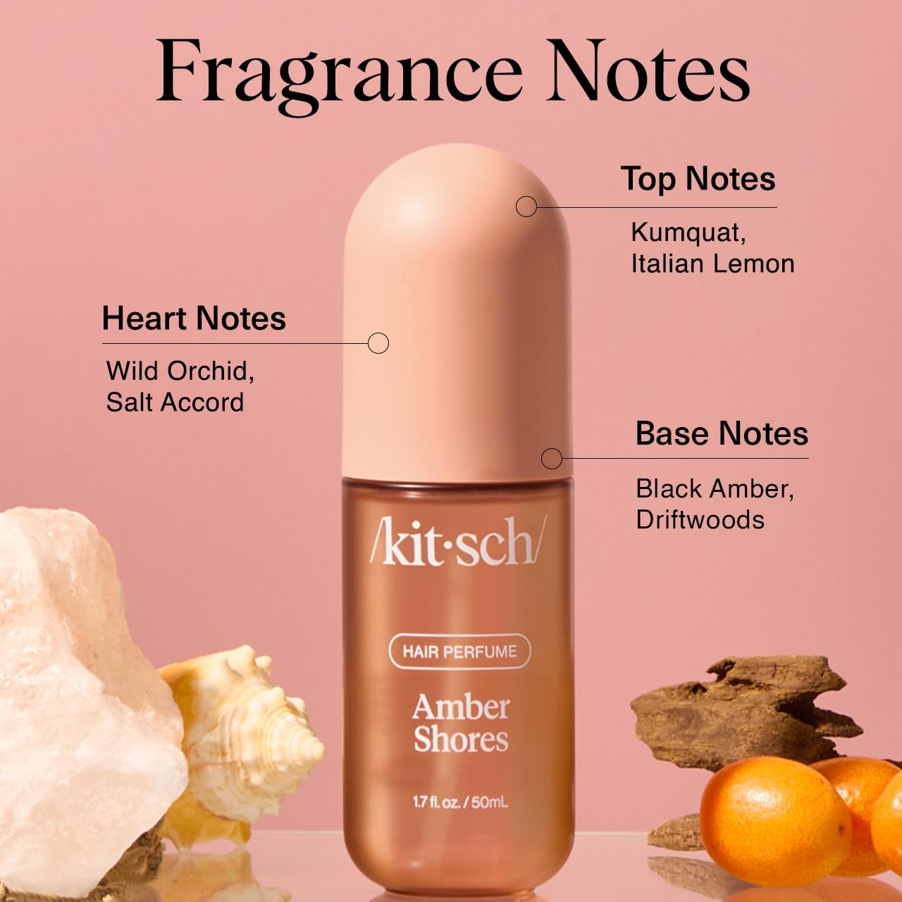 Kitsch Hair Perfume for Women - Amber Shores | Clean, Deodorizing & Patented Odor-Eliminating Technology Hair Spray & Body Mist - Freshen Hair, Body & Pillows - Woody Aquatic Scent - 50mL - Image 8