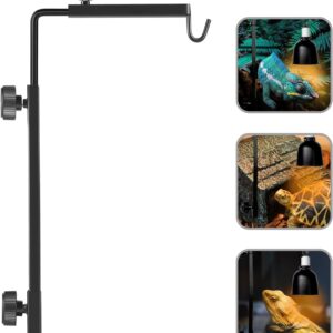 Reptile Lamp Stand, Adjustable 16-31 Inch Domes Heat Lamp Metal Bracket Floor Light Holder for Reptile Terrarium Lighting Heating Light and Dome lampshade, Large