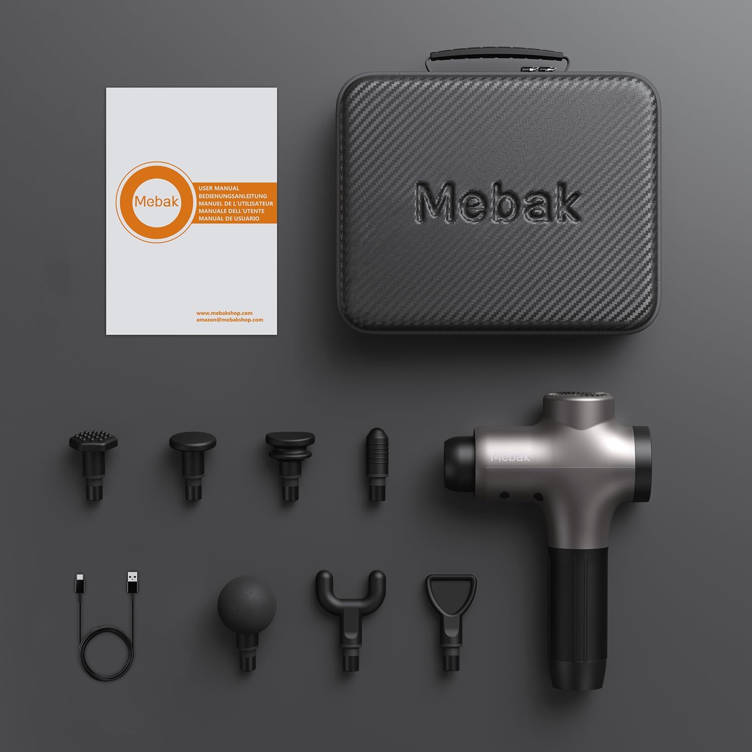 Mebak 3 Massage Gun, Massage Gun Deep Tissue for Athletes, Professional Muscle Percussion Massager, Massager for Shoulder Leg Back Body Pain Relief, Quiet Portable Sport Tool, Gifts for Him - Image 9