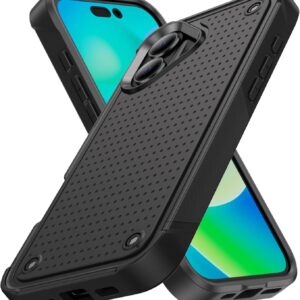 Designed for iPhone 17 Case 2 in 1 Gift Militay Grade Drop Protective Rugged Heavy Duty Cover Shockproof Case for iPhone 17 Phone Case for Women Men Boy Girl (Black+Black)