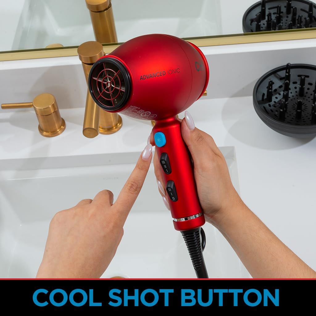 CHI 1875 Series Advanced Ionic Compact Hair Dryer, Blow Dryer For Ultra-Fast Hair Drying, Reduces Frizz & Increases Shine, 3 Heat + 2 Speed Settings - Image 6