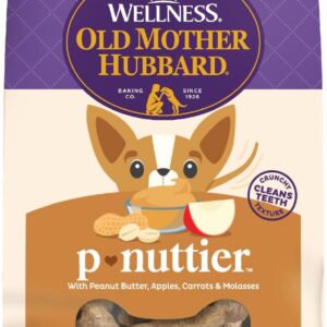 Wellness Old Mother Hubbard Classic P-Nuttier Dog Biscuits, Natural Training Treats, Peanut Butter Flavor, Mini Size, 5 oz Bag