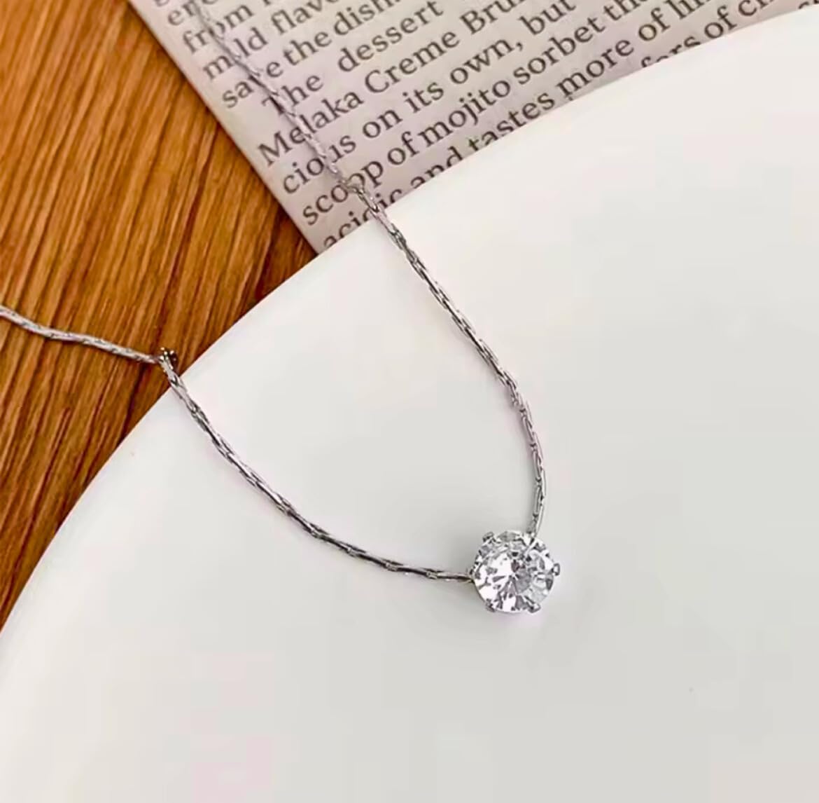Minimalist Zircon Pendant Necklace for Women - Stainless Steel Adjustable Choker, 15.7"-17.7", Silver or 18k Gold Plated, Elegant Everyday Jewelry Gift - Image 4