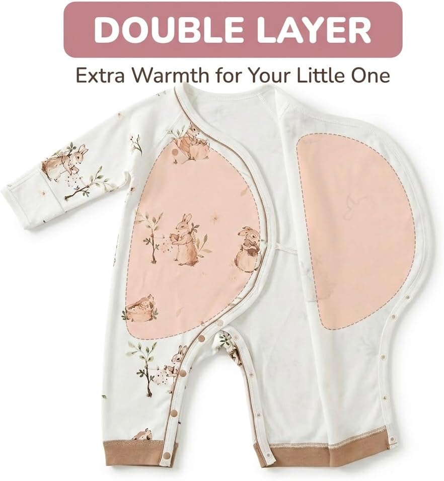 100% Organic Cotton Soft 0-6 Months Unisex Footless Newborn Baby Sleepers Pajamas Romper Boys Girls Long Sleeve - Image 5