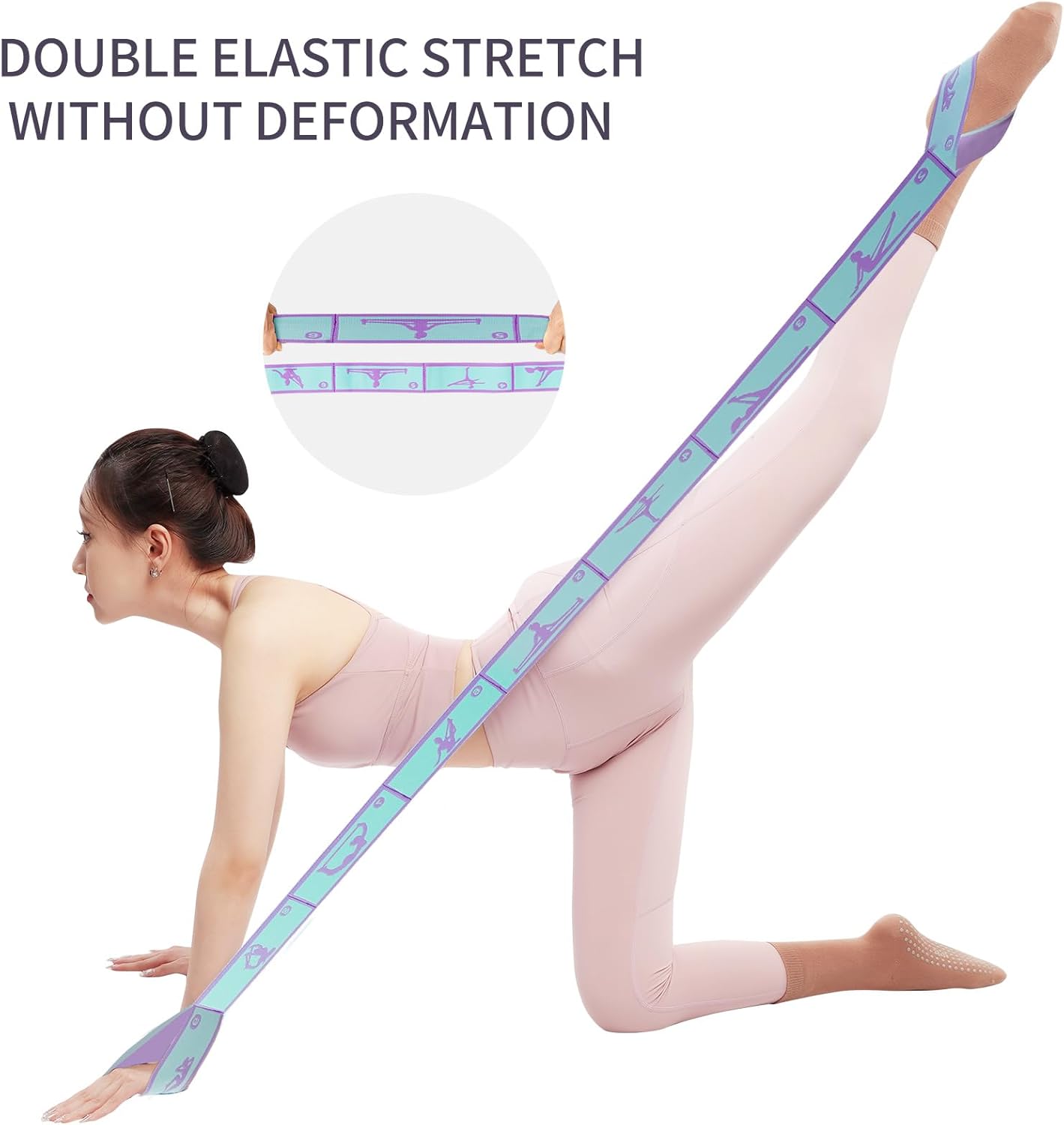 9 Loops Elastic Yoga Strap - Adjustable Stretching Band for Physical Therapy, Dance, Pilates & Gymnastics, Multi-Loop Exercise Band for Flexibility, Home Workout - Image 3