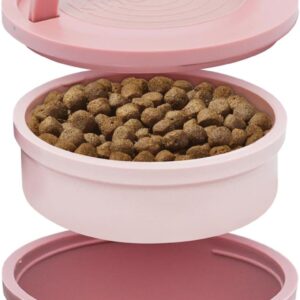 KindTail Dog Travel Bowls – Set of 2 Portable Pet Food & Water Dishes with Lid & Handle – Each Nesting Container Includes a Non-Slip Silicone Base – Microwave & Dishwasher Safe – BPA & Toxin-Free