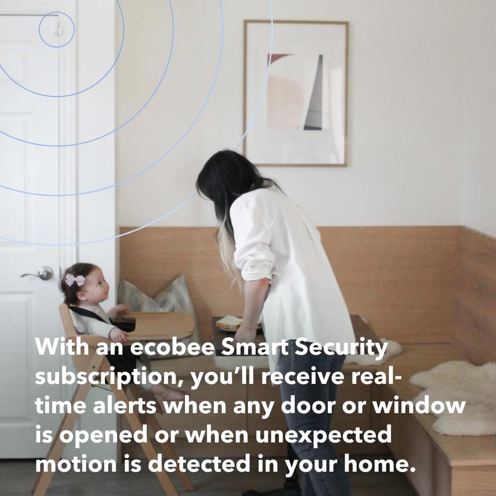 ecobee Comfort and Security Bundle, Smart Thermostat Premium with Siri and Alexa and Built in Air Quality Monitor and Smart Sensor with SmartSensor for Doors and Windows 2-Pack - Image 9