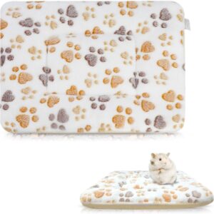 Guinea Pig Bed, 37 * 30 CM Plush Small Pet Blanket, Washable Soft Warm Small Animal Bedding for Hamsters, Bunny, Squirrel, Hedgehog, Chinchilla (White, s)