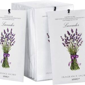 MYARO 12 Pack Lavender Scented Sachets | Odor Eliminator & Air Freshener for Drawer, Closet, Car, Shoes, Gym Bag, Suitcase | Home Fragrance Gift Set