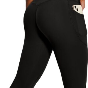 Heathyoga Capri Leggings with Pockets for Women Tummy Control Knee Length Leggings Yoga Pants Women Capri Pants Workout