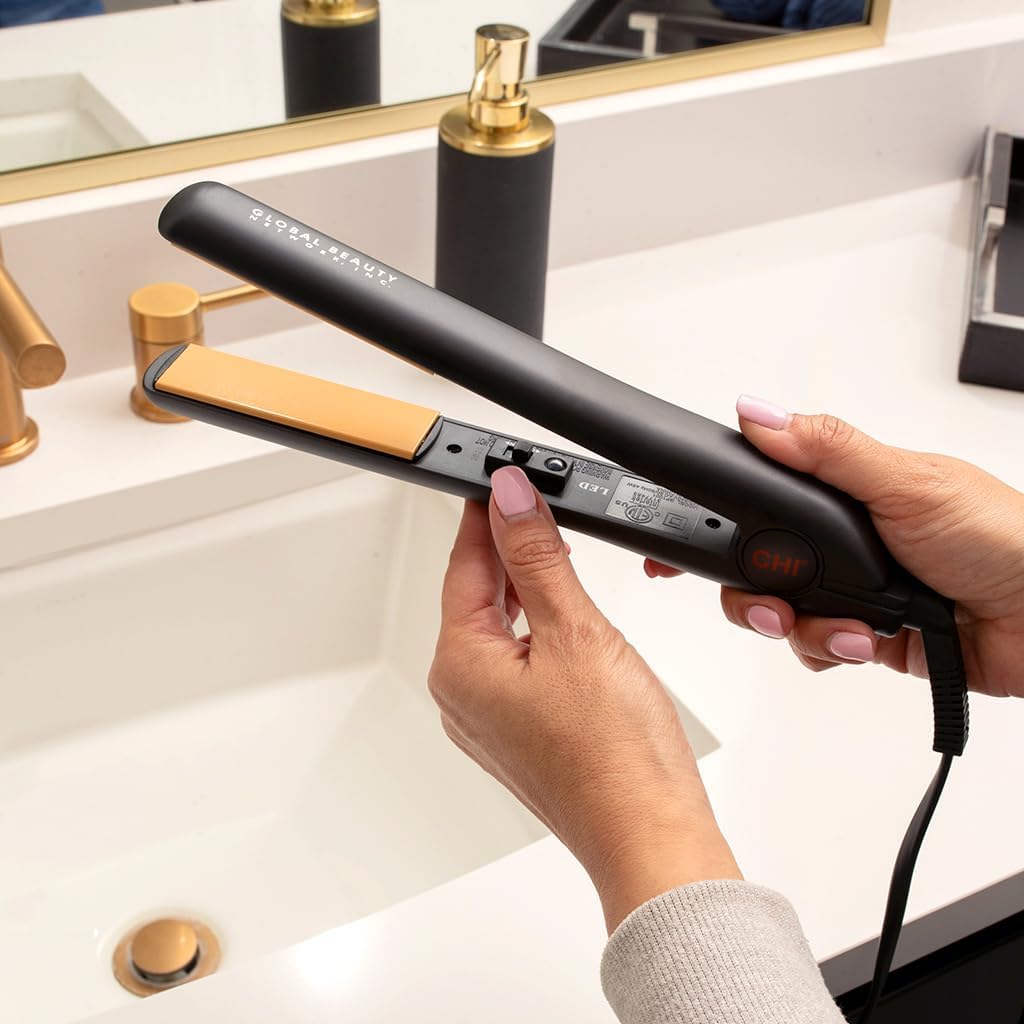 CHI Original 1" Ceramic Hair Straightener Flat Iron for Hair Styling, Advanced Ceramic Technology for Frizz-Free Smooth Shine,Floating Plates for Easy Glide, Analog On/Off Switch,Salon-Quality Results - Image 3