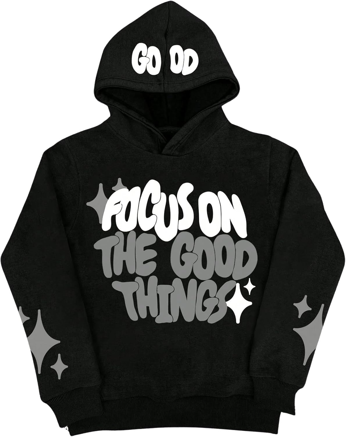 SHENHE Men's Letter Graphic Hooded Sweatshirt Slogan Print Casual Pullover Top Streetwear