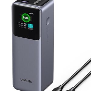 UGREEN Nexode Power Bank 25000mAh 200W Laptop Portable Charger PD 3.1 Fast Charging 90Wh 3-Port Battery Pack with TFT Smart Display for MacBook Pro/Air/ipad/iPhone 17/16/Samsung S26/Dell/HP and More