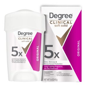 Degree Clinical Strength Antiperspirant Deodorant Original Soft Solid 96-Hour Sweat and Odor Protection 5x Types of Sweat 1.6 oz