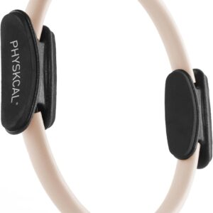 PhysKcal Pilates Ring, 15-Inch Magic Circle with Extra Thick Padded Handles, Pilates Equipment for Toning Inner Thighs, Arms and Strengthening Cores- Workout Guide Included