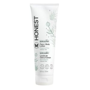 The Honest Company Hydrating Face and Body Lotion, Fast Absorbing, Naturally Derived, Hypoallergenic, Fragrance-Free, Sensitive, 8.5 fl oz