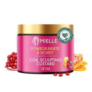 Mielle Organics Pomegranate & Honey Curl Cream – Coil Sculpting Custard for Type 4 Hair – Hydrates, Controls Frizz, Conditions & Adds Shine,12 Fl Oz