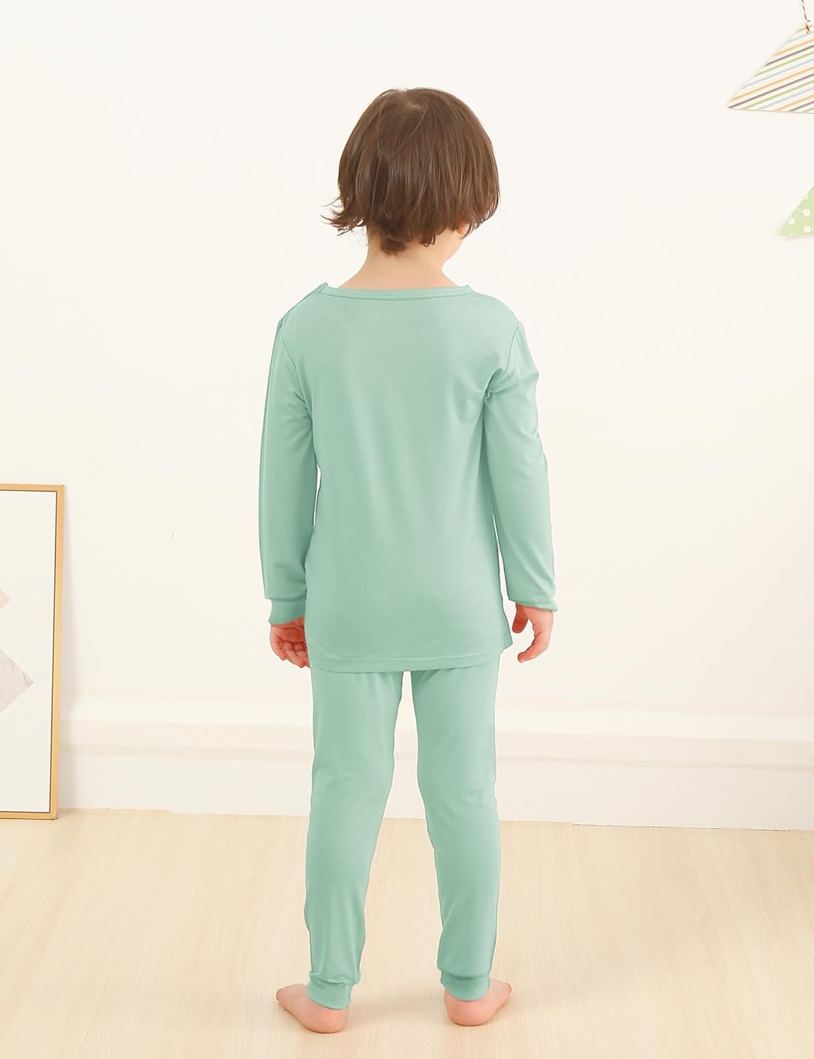Jimonda Baby Boys Girls Pajama Sets Toddler Long Sleeve Sleepwear Sets Rayon from Bamboo Pajamas Sets 4pcs PJs 18M-8Y - Image 3