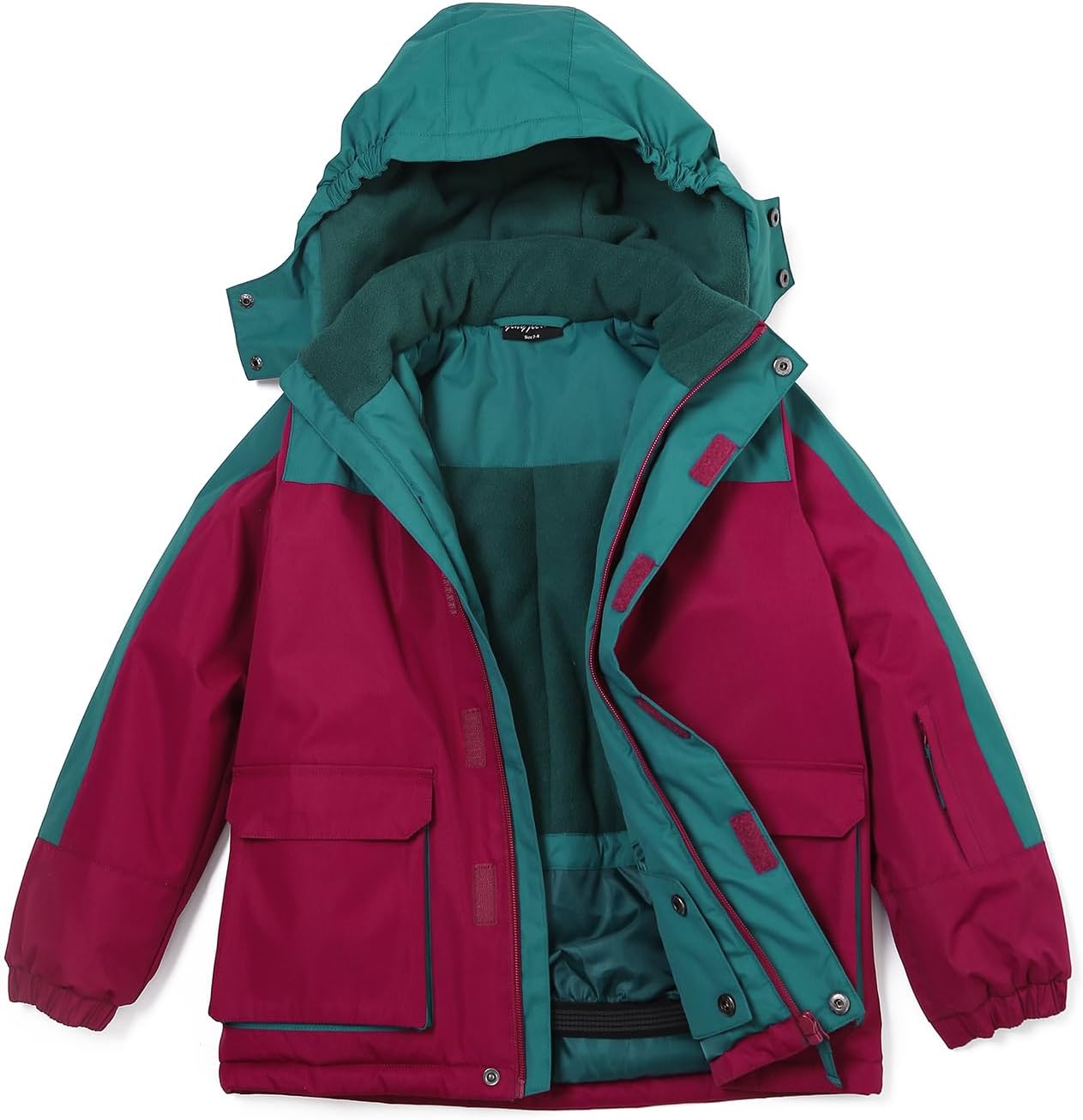Girls Waterproof Winter Snow Coat, Kids Ski Snow Jacket for Girls, Warm Fleece Lined Winter Jacket with Hood