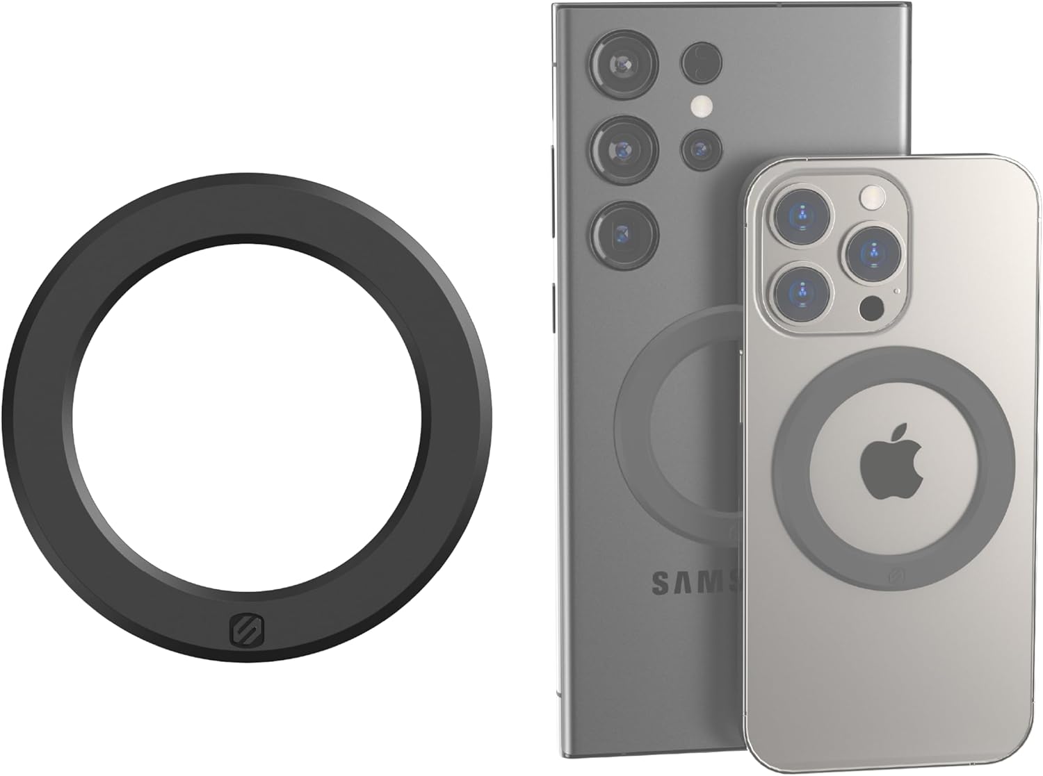 Scosche MagicRing MagSafe Adapter Ring, Conversion Kit Adds Wireless Charger and MagSafe Phone Mount Compatibility, Universal Magnetic Ring for Phone Case Compatible with iPhone, Samsung, Android