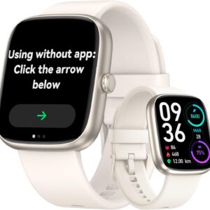 DAVIKO Smart Watch Senior Friendly Large Font No App/Phone Required Fitness Tracker, Waterproof Pedometer Watch with Step Counter Calories/Sleep Tracker for Walking Running for Men Women