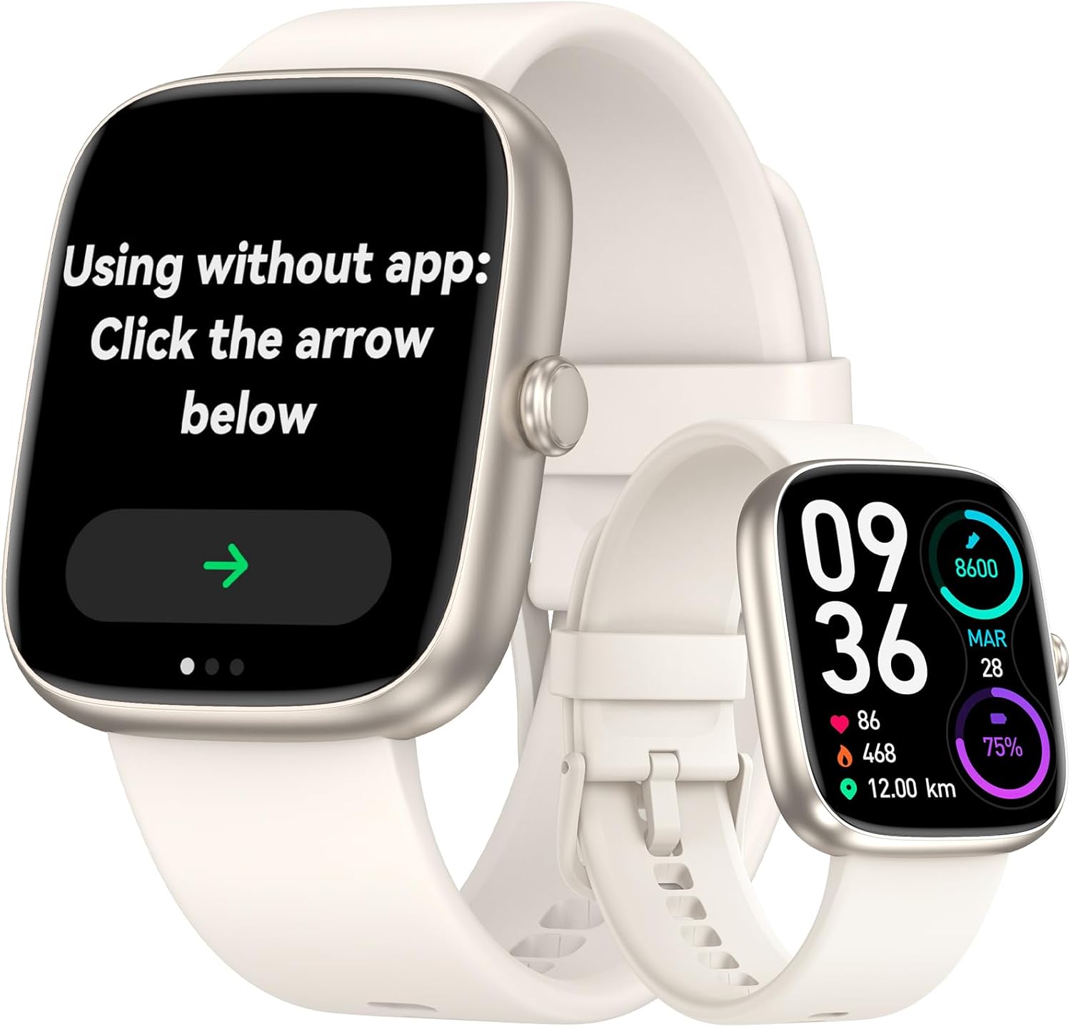 DAVIKO Smart Watch Senior Friendly Large Font No App/Phone Required Fitness Tracker, Waterproof Pedometer Watch with Step Counter Calories/Sleep Tracker for Walking Running for Men Women