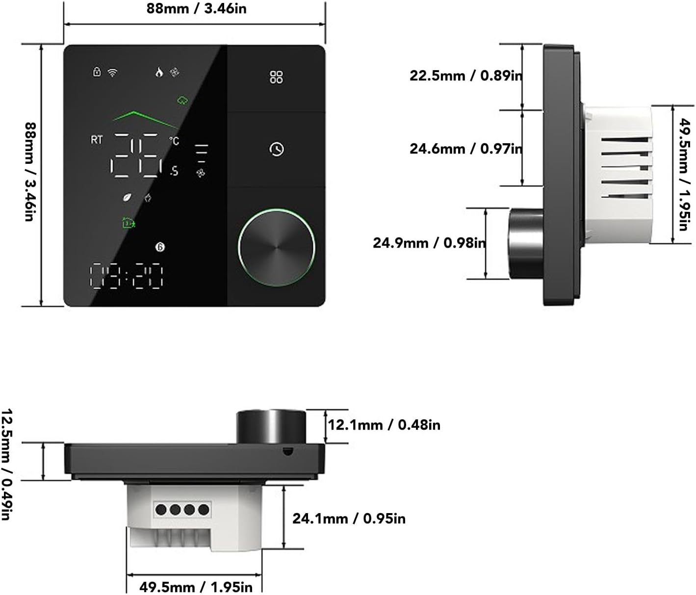 Smart Thermostat, Weekly Programming AI Learning Energy Saving Thermostat for Home Office Hotel - Image 2