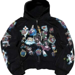 Grunge Vintage Clothes Y2k Zip Up Hoodie Streetwear Men Women Graphic Oversized Rapper Hooded Sweatshirts