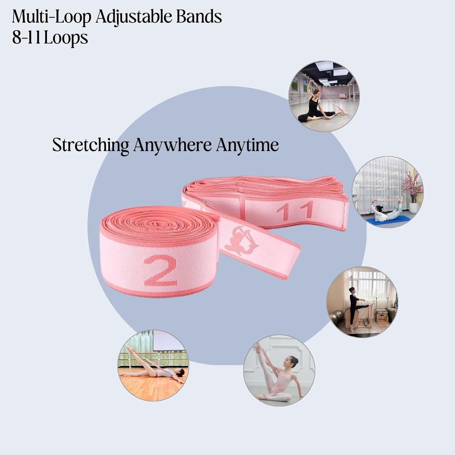 Multi-Loop Stretch Band - Yoga, Pilates, Ballet, and Physical Therapy Stretching Strap for Flexibility, Leg Stretching, and Exercise - Durable Stretching Equipment for Dance and Fitness - Image 6