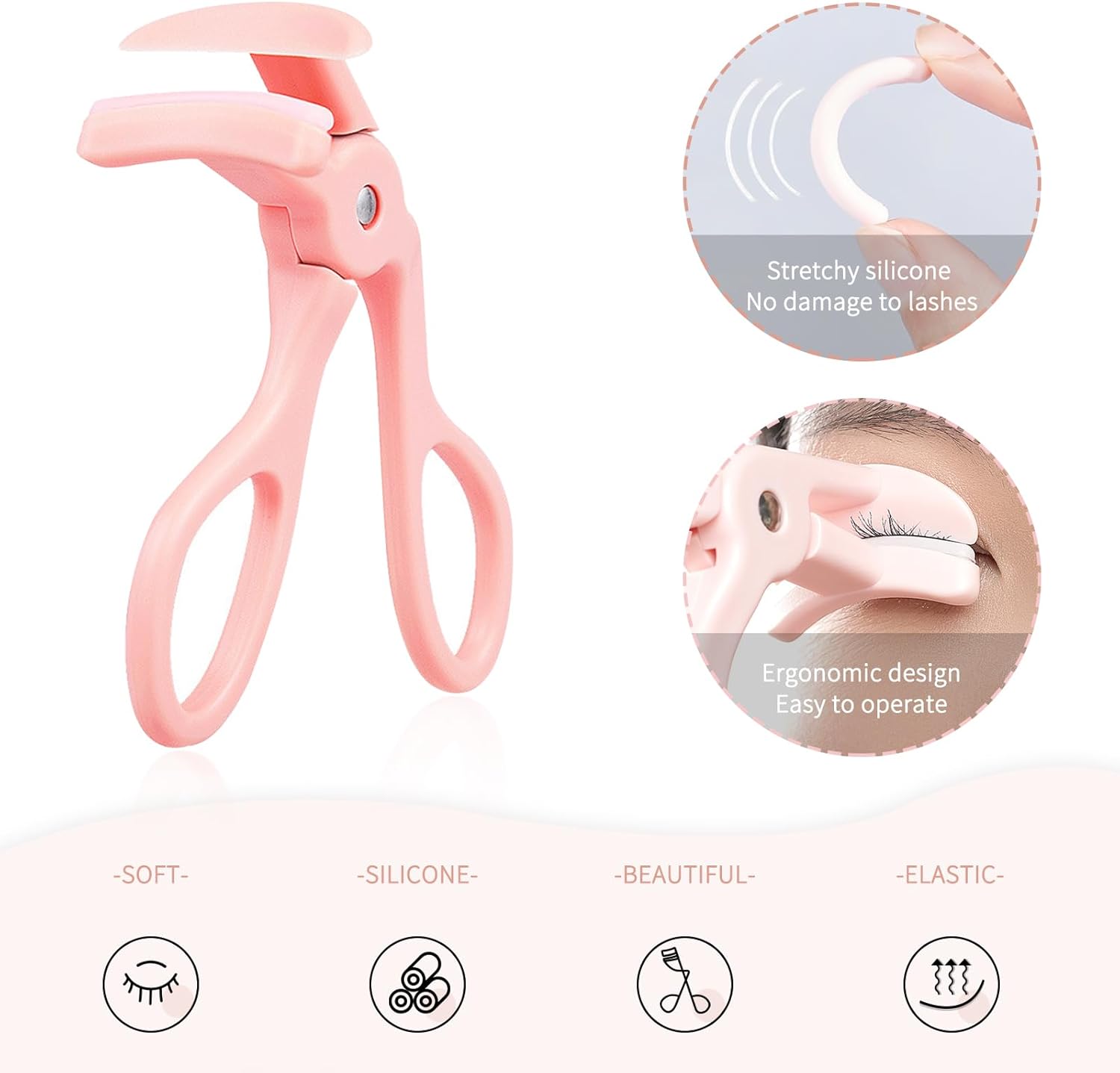 2 Style Eyelash Curler - Lash Curler with 2 Extra Silicone Replacement Pads, Achieve Perfect Curls in 5 Seconds - Quick Natural Curling for Long Lasting (Pink) - Image 6