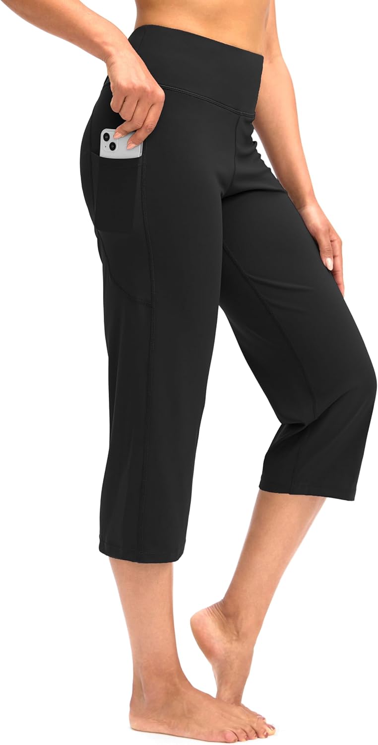 G Gradual Capri Pants for Women High Waist Workout Yoga Pants with Pockets Tummy Control Leggings Crop Straight - Image 2