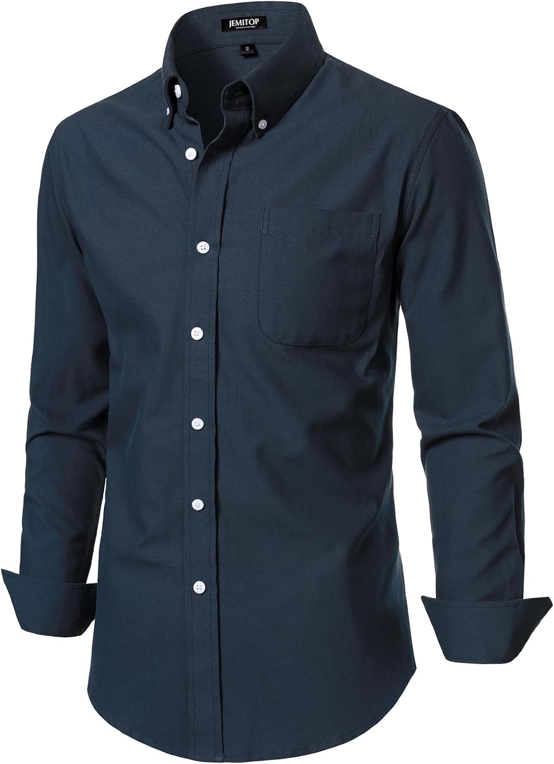 JEMITOP Men's Classic Lightweight Oxford Button Down Collar Shirts Business Casual Long Sleeve Dress Shirt with Pocket - Image 3