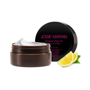 Josie Maran Whipped Body Butter – Skin Firming Body Cream with Argan Oil, Whipped Shea Butter, Avocado Oil & Essential Fatty Acids – Radiance-Boosting Skincare – Baked Lemon Bliss (2 Fl oz)