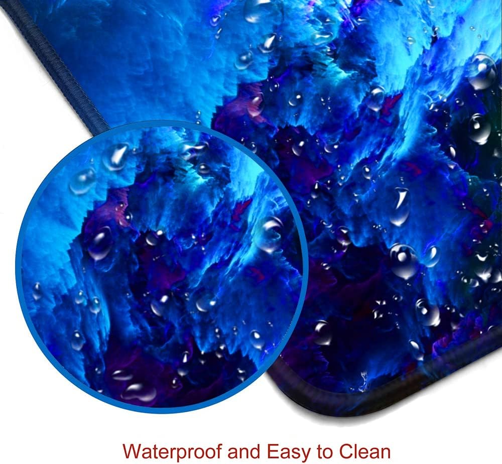 Gaming Mouse Pad, Large Non-Slip Rubber Base Mousepad, Keyboard Mouse Mat, Desk Pad with Stitched Edges, 31.5x11.8inch, Dazzling Galaxy - Image 3